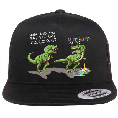 Did You Eat The Last Unicorn It Sparkled At Me! Dinosaur Flatbill Hat