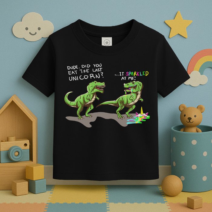 Did You Eat The Last Unicorn It Sparkled At Me! Dinosaur Toddler T-Shirt