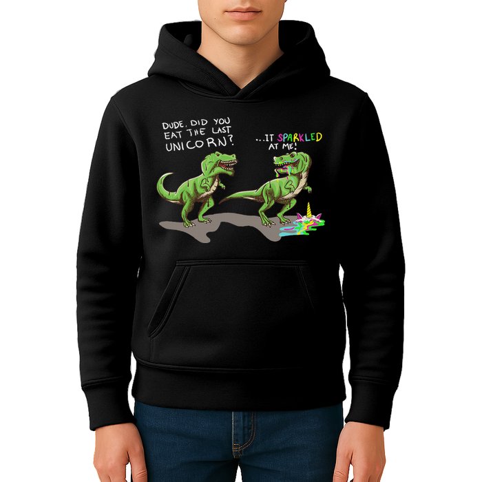 Did You Eat The Last Unicorn It Sparkled At Me! Dinosaur Kids Hoodie