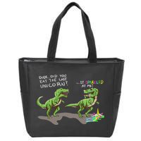 Did You Eat The Last Unicorn It Sparkled At Me! Dinosaur Zip Tote Bag
