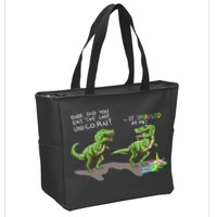 Did You Eat The Last Unicorn It Sparkled At Me! Dinosaur Zip Tote Bag