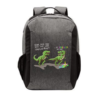 Did You Eat The Last Unicorn It Sparkled At Me! Dinosaur Vector Backpack