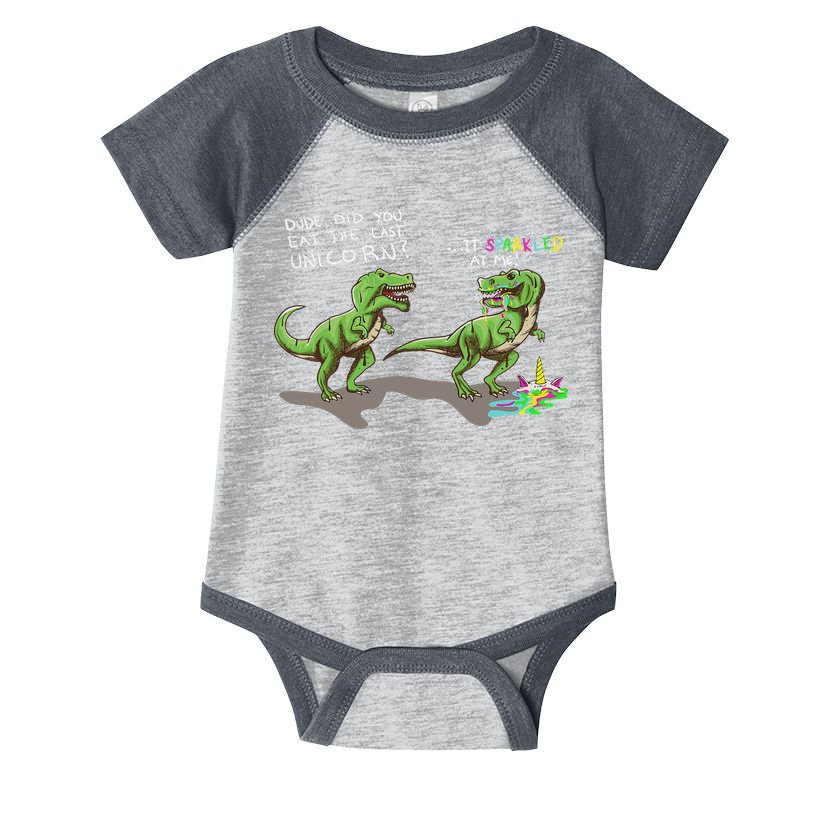 Did You Eat The Last Unicorn It Sparkled At Me! Dinosaur Infant Baby Jersey Bodysuit