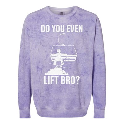 Do You Even Lift Bro Snowboard Snowboarding Funny Colorblast Crewneck Sweatshirt