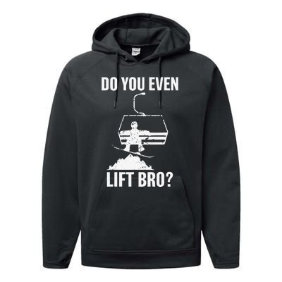 Do You Even Lift Bro Snowboard Snowboarding Funny Performance Fleece Hoodie