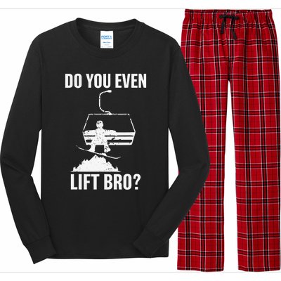 Do You Even Lift Bro Snowboard Snowboarding Funny Long Sleeve Pajama Set