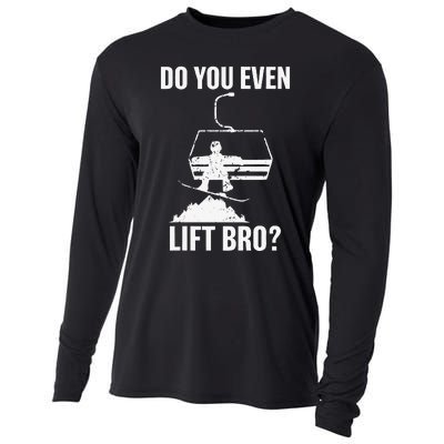 Do You Even Lift Bro Snowboard Snowboarding Funny Cooling Performance Long Sleeve Crew