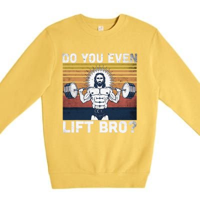 Do You Even Lift Bro Jesus Gym Shoes Premium Crewneck Sweatshirt