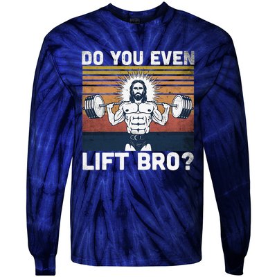 Do You Even Lift Bro Jesus Gym Shoes Tie-Dye Long Sleeve Shirt