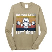 Do You Even Lift Bro Jesus Gym Shoes Long Sleeve Shirt