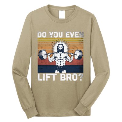 Do You Even Lift Bro Jesus Gym Shoes Long Sleeve Shirt