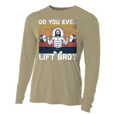 Do You Even Lift Bro Jesus Gym Shoes Cooling Performance Long Sleeve Crew