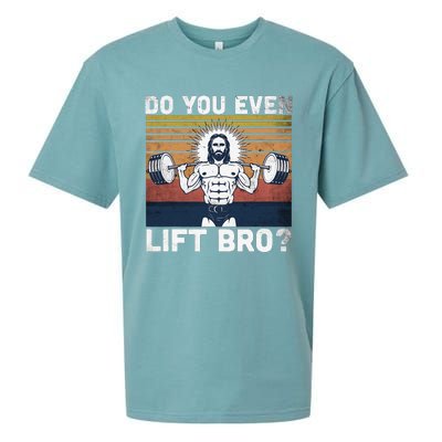 Do You Even Lift Bro Jesus Gym Shoes Sueded Cloud Jersey T-Shirt