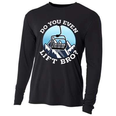 Do You Even Lift Bro I Ski Snowboarding I Funny Wintersports Cooling Performance Long Sleeve Crew