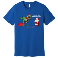 Did You Eat My Reindeer Dinosaur Cool Gift Funny Christmas Xmas Cool Gift Premium T-Shirt