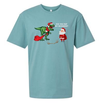 Did You Eat My Reindeer Dinosaur Cool Gift Funny Christmas Xmas Cool Gift Sueded Cloud Jersey T-Shirt