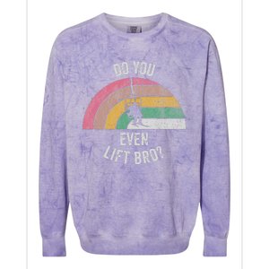 Do You Even Lift Bro Rainbow Retro Style Colorblast Crewneck Sweatshirt