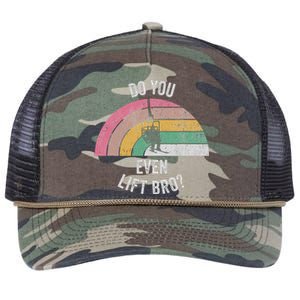 Do You Even Lift Bro Rainbow Retro Style Retro Rope Trucker Hat Cap