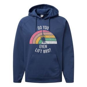 Do You Even Lift Bro Rainbow Retro Style Performance Fleece Hoodie