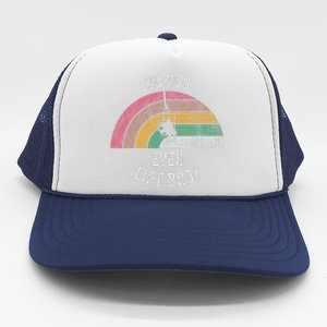 Do You Even Lift Bro Rainbow Retro Style Trucker Hat