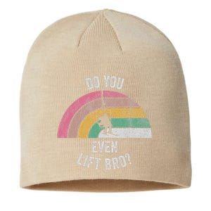 Do You Even Lift Bro Rainbow Retro Style Sustainable Beanie