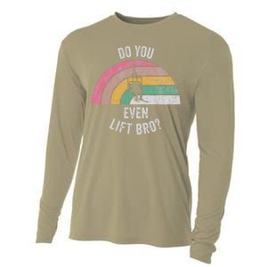 Do You Even Lift Bro Rainbow Retro Style Cooling Performance Long Sleeve Crew