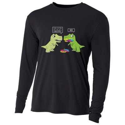 Did You Eat The Last Unicorn Dinosaur Funny T Rex Cooling Performance Long Sleeve Crew