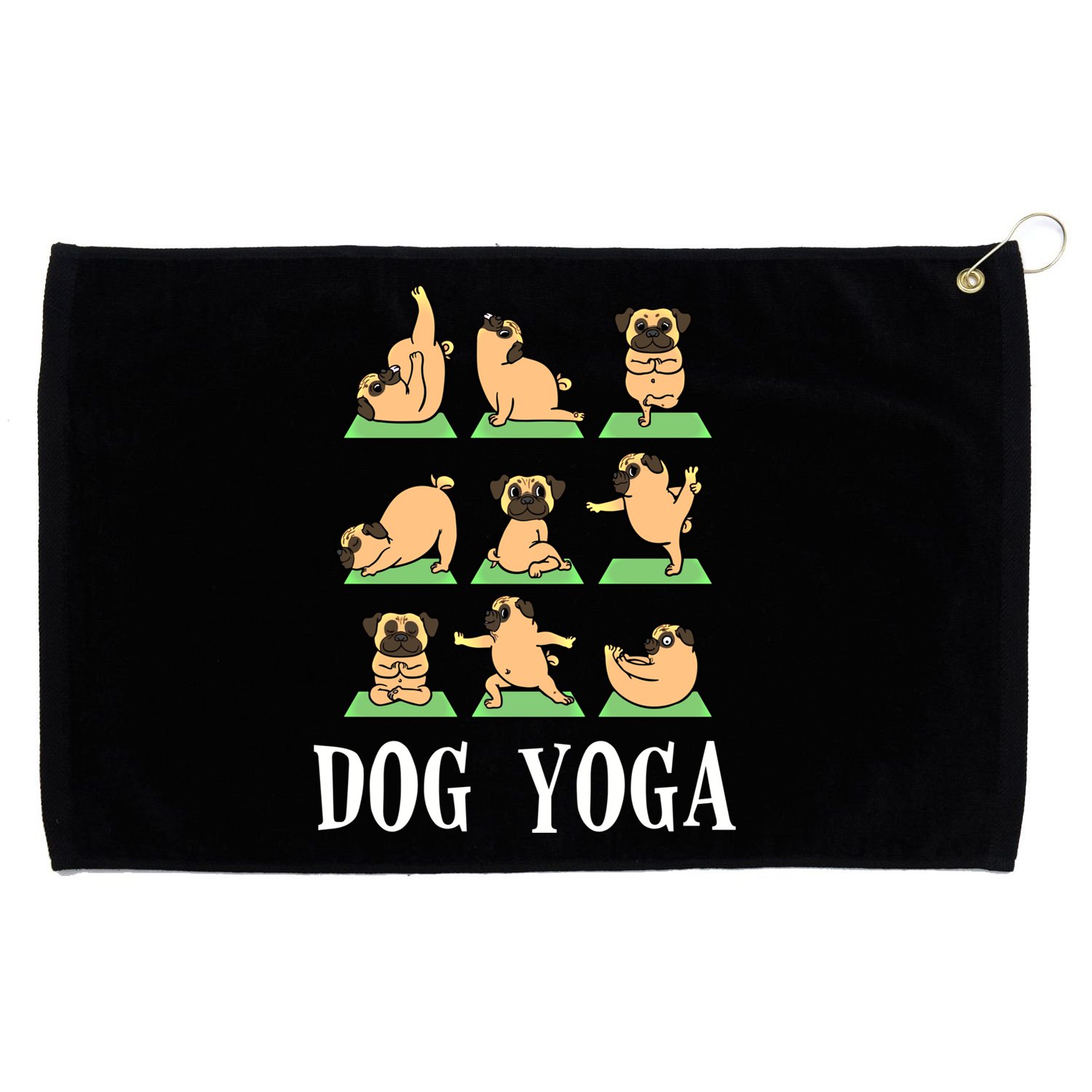 Dog Yoga Funny Dog Puppy Lover Gift Grommeted Golf Towel