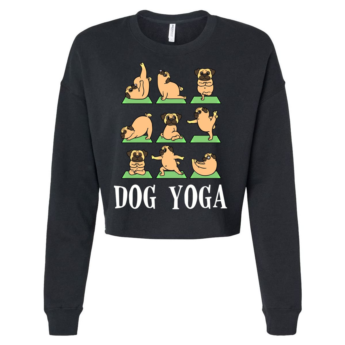 Dog Yoga Funny Dog Puppy Lover Gift Cropped Pullover Crew