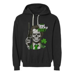 Do You Feel Lucky Punk Funny St Patricks Day Garment-Dyed Fleece Hoodie