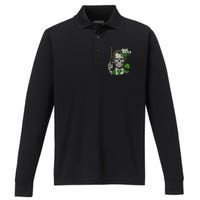 Do You Feel Lucky Punk Funny St Patricks Day Performance Long Sleeve Polo