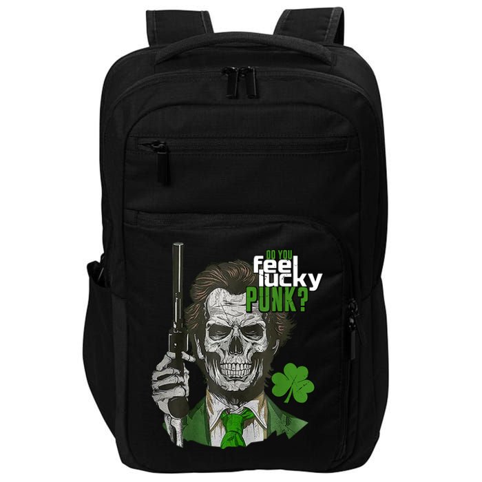 Do You Feel Lucky Punk Funny St Patricks Day Impact Tech Backpack