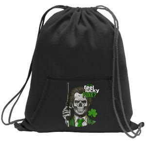 Do You Feel Lucky Punk Funny St Patricks Day Sweatshirt Cinch Pack Bag