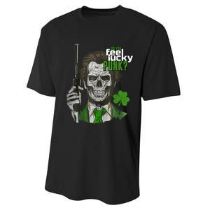 Do You Feel Lucky Punk Funny St Patricks Day Performance Sprint T-Shirt