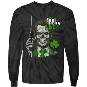 Do You Feel Lucky Punk Funny St Patricks Day Tie-Dye Long Sleeve Shirt