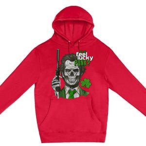 Do You Feel Lucky Punk Funny St Patricks Day Premium Pullover Hoodie