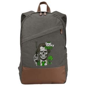 Do You Feel Lucky Punk Funny St Patricks Day Cotton Canvas Backpack