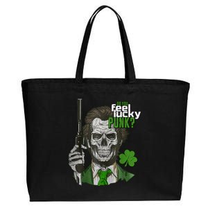 Do You Feel Lucky Punk Funny St Patricks Day Cotton Canvas Jumbo Tote