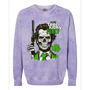 Do You Feel Lucky Punk Funny St Patricks Day Colorblast Crewneck Sweatshirt