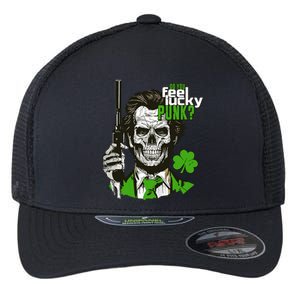 Do You Feel Lucky Punk Funny St Patricks Day Flexfit Unipanel Trucker Cap