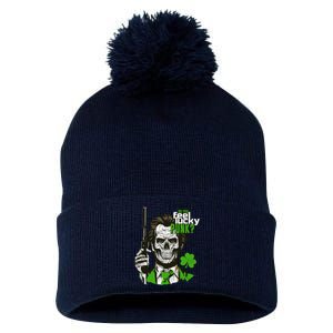 Do You Feel Lucky Punk Funny St Patricks Day Pom Pom 12in Knit Beanie