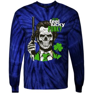 Do You Feel Lucky Punk Funny St Patricks Day Tie-Dye Long Sleeve Shirt