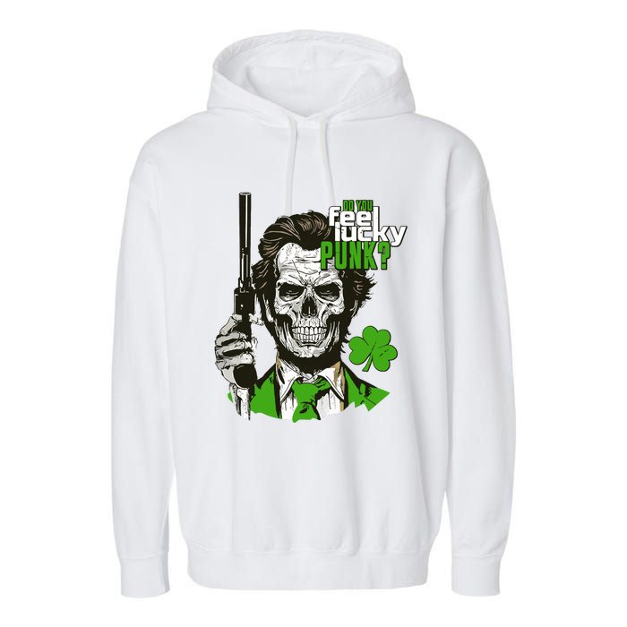 Do You Feel Lucky Punk Funny St Patricks Day Garment-Dyed Fleece Hoodie