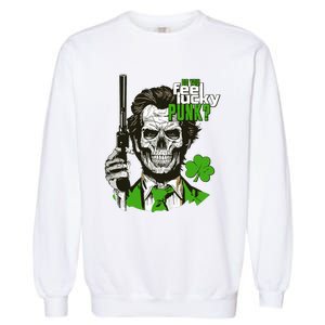 Do You Feel Lucky Punk Funny St Patricks Day Garment-Dyed Sweatshirt