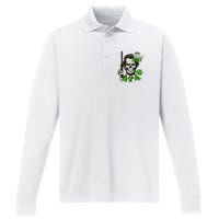 Do You Feel Lucky Punk Funny St Patricks Day Performance Long Sleeve Polo