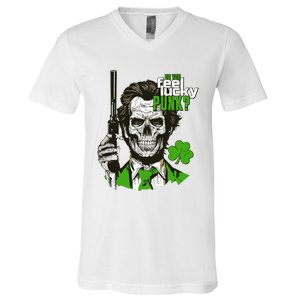 Do You Feel Lucky Punk Funny St Patricks Day V-Neck T-Shirt