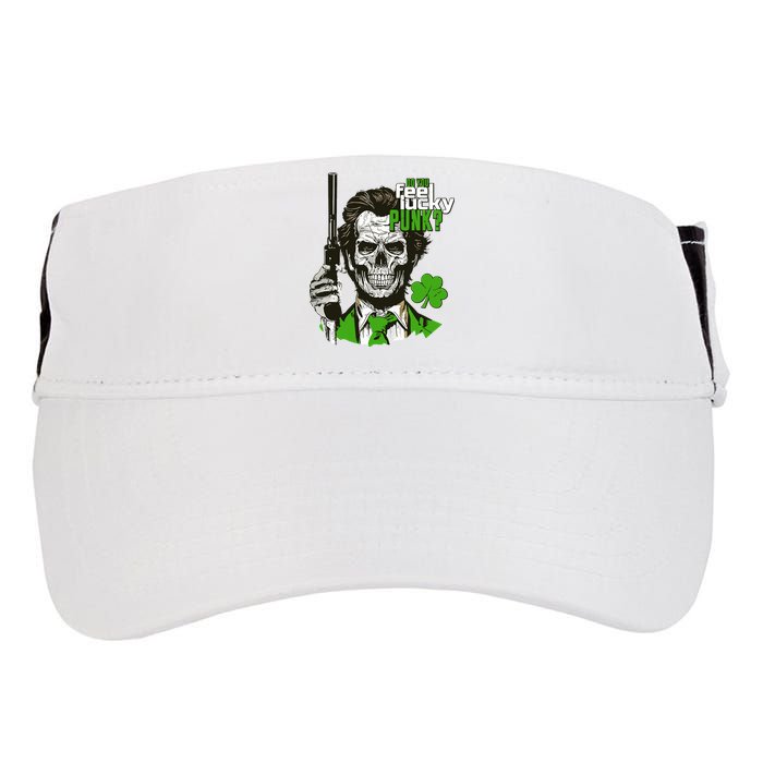 Do You Feel Lucky Punk Funny St Patricks Day Adult Drive Performance Visor