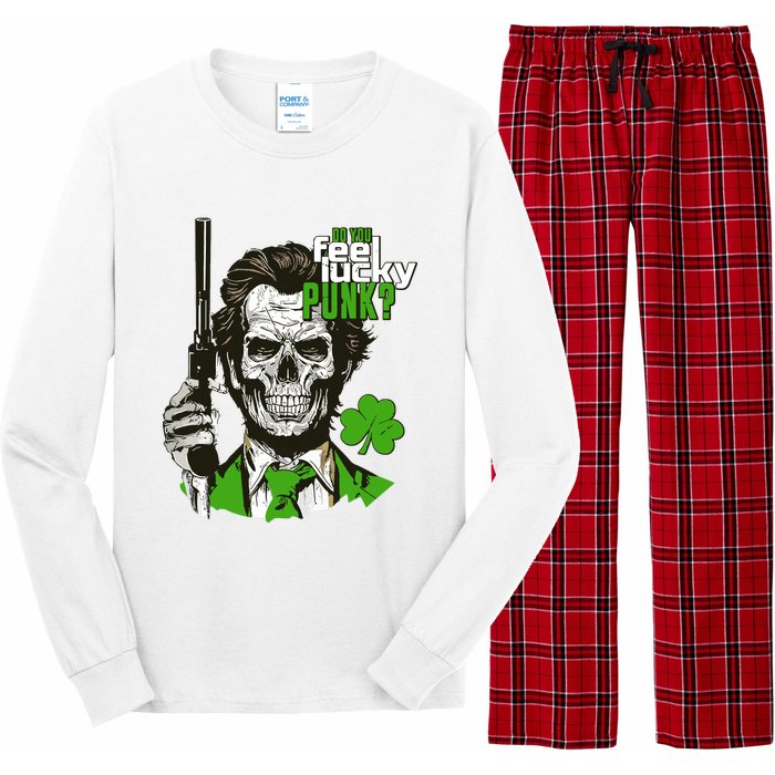 Do You Feel Lucky Punk Funny St Patricks Day Long Sleeve Pajama Set