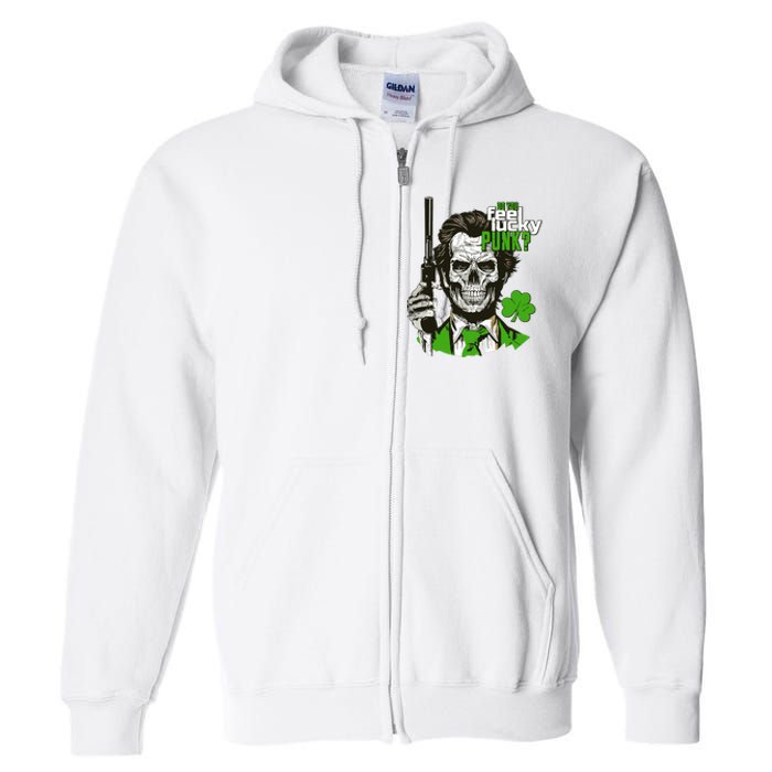 Do You Feel Lucky Punk Funny St Patricks Day Full Zip Hoodie