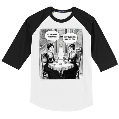 Do You Have Any Fucks Go Fish Girl Funny Women Playing Baseball Sleeve Shirt